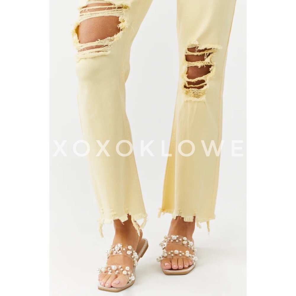 Pearl Embellished 2 Band Slide Sandals - Picture 7 of 8